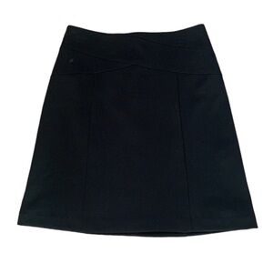Elle Black Tie Black Midi Skirt‎ Lined with Back Zipper Size 2